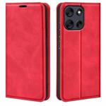 For Motorola Moto G56 5G / G66Y Retro-skin Magnetic Suction Leather Phone Case(Red)