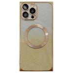 For iPhone 14 Pro Square Gradient Magsafe Electroplating TPU Phone Case(Gold)