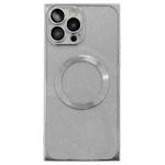 For iPhone 14 Pro Square Gradient Magsafe Electroplating TPU Phone Case(Silver)