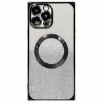 For iPhone 14 Pro Max Square Gradient Magsafe Electroplating TPU Phone Case(Black)