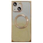 For iPhone 13 Square Gradient Magsafe Electroplating TPU Phone Case(Gold)