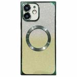 For iPhone 12 Square Gradient Magsafe Electroplating TPU Phone Case(Green)