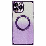 For iPhone 11 Pro Square Gradient Magsafe Electroplating TPU Phone Case(Purple)