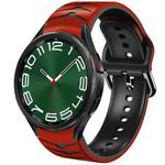 For Samsung Galaxy Watch 6 Classic 47mm Curved Texture Silicone Watch Band(Red+Black)