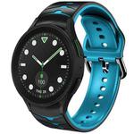 For Samsung Galaxy watch 5 Pro Golf Edition Curved Texture Silicone Watch Band(Black+Blue)