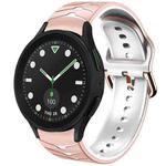 For Samsung Galaxy watch 5 Golf Edition Curved Texture Silicone Watch Band(Pink+White)