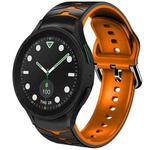 For Samsung Galaxy watch 5 Golf Edition Curved Texture Silicone Watch Band(Black+Orange)