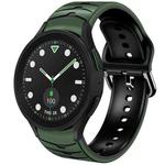 For Samsung Galaxy watch 5 Golf Edition Curved Texture Silicone Watch Band(Army Green+Black)