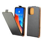 For Xiaomi Redmi 12 4G Vertical Flip Leather Phone Case with Card Slot(Black)