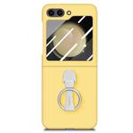 For Samsung Galaxy Z Flip5 5G Skin-Sensitive Integrated Ring Phone Case(Yellow)