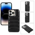 For iPhone 15 Pro Down Jacket Airbag Shockproof Phone Case(Black)