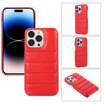 For iPhone 15 Pro Down Jacket Airbag Shockproof Phone Case(Red)