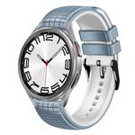 For Samsung Galaxy Watch 6 / 6 Classic 20mm Mesh Two Color Silicone Watch Band(Blue White)