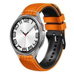 For Samsung Galaxy Watch 6 / 6 Classic 20mm Mesh Two Color Silicone Watch Band(Orange Black)