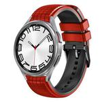 For Samsung Galaxy Watch 6 / 6 Classic 20mm Mesh Two Color Silicone Watch Band(Red Black)