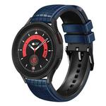 For Samsung Galaxy Watch 5 / 5 Pro 20mm Mesh Two Color Silicone Watch Band(Dark Blue Black)