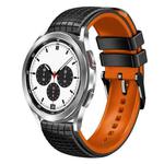 For Samsung Galaxy Watch 4 / 4 Classic 20mm Mesh Two Color Silicone Watch Band(Black Orange)