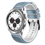For Samsung Galaxy Watch 4 / 4 Classic 20mm Mesh Two Color Silicone Watch Band(Blue White)