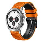 For Samsung Galaxy Watch 4 / 4 Classic 20mm Mesh Two Color Silicone Watch Band(Orange Black)