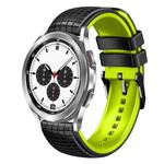 For Samsung Galaxy Watch 4 / 4 Classic 20mm Mesh Two Color Silicone Watch Band(Black Lime)