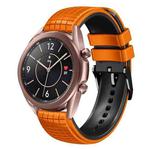 For Samsung Galaxy Watch3 41mm 20mm Mesh Two Color Silicone Watch Band(Orange Black)