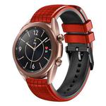 For Samsung Galaxy Watch3 41mm 20mm Mesh Two Color Silicone Watch Band(Red Black)