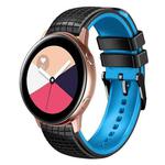 For Samsung Galaxy Watch Active 20mm Mesh Two Color Silicone Watch Band(Black Sky Blue)