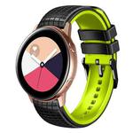 For Samsung Galaxy Watch Active 20mm Mesh Two Color Silicone Watch Band(Black Lime)