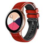 For Samsung Galaxy Watch Active 20mm Mesh Two Color Silicone Watch Band(Red Black)