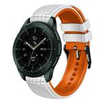 For Samsung Galaxy Watch 42mm 20mm Mesh Two Color Silicone Watch Band(White Orange)