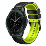 For Samsung Galaxy Watch 42mm 20mm Mesh Two Color Silicone Watch Band(Black Lime)