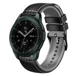 For Samsung Galaxy Watch 42mm 20mm Mesh Two Color Silicone Watch Band(Black Gray)