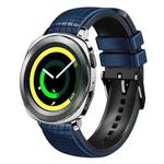 For Samsung Watch Gear Sport 20mm Mesh Two Color Silicone Watch Band(Dark Blue Black)