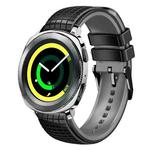 For Samsung Watch Gear Sport 20mm Mesh Two Color Silicone Watch Band(Black Gray)