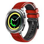 For Samsung Watch Gear Sport 20mm Mesh Two Color Silicone Watch Band(Red Black)