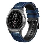 For Samsung Watch Gear S2 Classic 20mm Mesh Two Color Silicone Watch Band(Dark Blue Black)