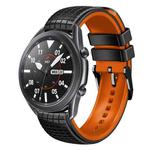 For Samsung Galaxy Watch3 45mm 22mm Mesh Two Color Silicone Watch Band(Orange Black)