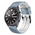 For Samsung Galaxy Watch3 45mm 22mm Mesh Two Color Silicone Watch Band(Blue White)