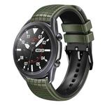 For Samsung Galaxy Watch3 45mm 22mm Mesh Two Color Silicone Watch Band(Black Gray)