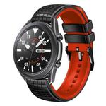 For Samsung Galaxy Watch3 45mm 22mm Mesh Two Color Silicone Watch Band(Red Black)