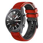 For Samsung Galaxy Watch3 45mm 22mm Mesh Two Color Silicone Watch Band(Black Red)