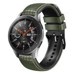 For Samsung Galaxy Watch 46mm 22mm Mesh Two Color Silicone Watch Band(Black Gray)