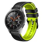 For Samsung Galaxy Watch 46mm 22mm Mesh Two Color Silicone Watch Band(Black Sky Blue)