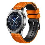 For Samsung Watch Gear S3 Classic 22mm Mesh Two Color Silicone Watch Band(Army Green Black)