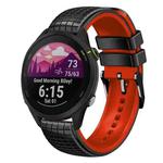 For Garmin Forerunner 255 22mm Mesh Two Color Silicone Watch Band(Red Black)