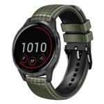 For Garmin Vivoactive 4 22mm Mesh Two Color Silicone Watch Band(Black Gray)