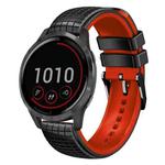 For Garmin Vivoactive 4 22mm Mesh Two Color Silicone Watch Band(Red Black)