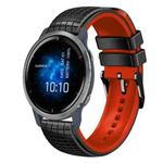 For Garmin Venu 2 22mm Mesh Two Color Silicone Watch Band(Red Black)