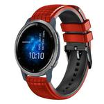 For Garmin Venu 2 22mm Mesh Two Color Silicone Watch Band(Black Red)