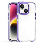 For  iPhone 15 Two-color TPU Transparent PC Shockproof Phone Case(Purple)